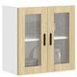 vidaXL Armoire murale de cuisine et porte en verre Porto chêne sonoma 854150