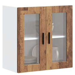 vidaXL Armoire murale de cuisine avec porte en verre Porto vieux bois 854155