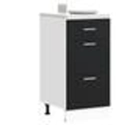 vidaXL Armoire de plancher noir 40x46x815 cm bois dingénierie armoire de cuisine meuble de cuisine meuble de cuisine 854212