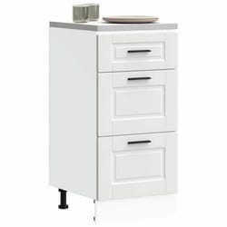 vidaXL Armoire de cuisine Porto blanc bois dingénierie meuble dévier meuble de cuisine avec tiroir meuble de cuisine à 854220
