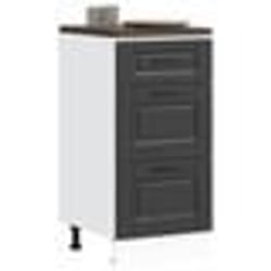 vidaXL Armoire de cuisine Porto noir bois dingénierie meuble dévier meuble de cuisine avec tiroir meuble de cuisine à 854221