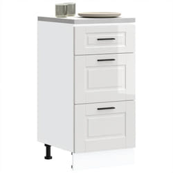 Armoire de cuisine Porto blanc brillant bois ingénierie - Vidaxl