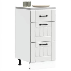 vidaXL Armoire de cuisine Lucca blanc bois dingénierie meuble dévier meuble de cuisine avec tiroir meuble de cuisine à 854230