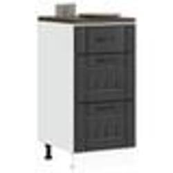 vidaXL Armoire de cuisine Lucca noir bois dingénierie meuble dévier meuble de cuisine avec tiroir meuble de cuisine à 854231