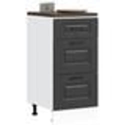 vidaXL Armoire de cuisine Kalmar noir bois dingénierie meuble dévier meuble de cuisine avec tiroir meuble de cuisine à 854241