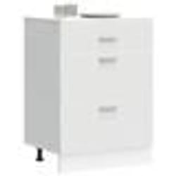 vidaXL Armoire de cuisine blanc bois dingénierie meuble dévier meuble de cuisine avec tiroir meuble de cuisine à tiroir 854250