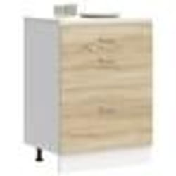 vidaXL Armoire de cuisine chêne sonoma bois dingénierie meuble dévier meuble de cuisine avec tiroir meuble de cuisine à 854252