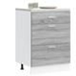 vidaXL Armoire de cuisine sonoma gris bois dingénierie meuble dévier meuble de cuisine avec tiroir meuble de cuisine à 854255