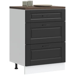 Armoire de cuisine Porto noir bois d'ingénierie Vidaxl