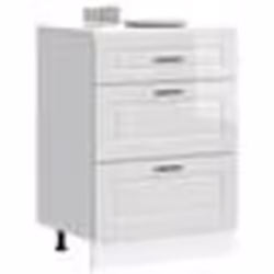 vidaXL Armoire de cuisine Porto blanc brillant bois ingénierie meuble dévier meuble de cuisine avec tiroir meuble de 854261