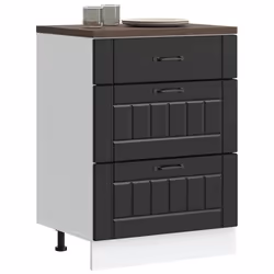 vidaXL Armoire de cuisine Lucca noir bois dingénierie meuble dévier meuble de cuisine avec tiroir meuble de cuisine à 854270