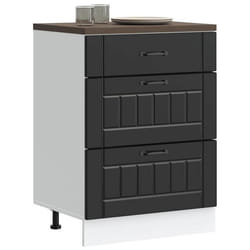 vidaXL Armoire de cuisine Lucca noir bois dingénierie meuble dévier meuble de cuisine avec tiroir meuble de cuisine à 854270