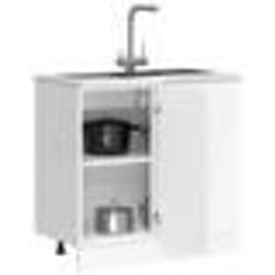 vidaXL Meuble bas du lavabo blanc bois dingénierie meuble bas de cuisine meuble bas à tiroir de cuisine meuble bas de 854289