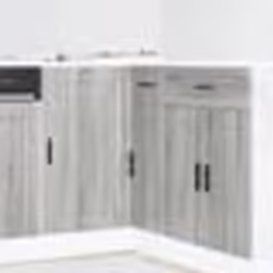 vidaXL Armoire de cuisine Porto sonoma gris bois dingénierie armoire dévier meuble bas dévier de cuisine armoire de 854304