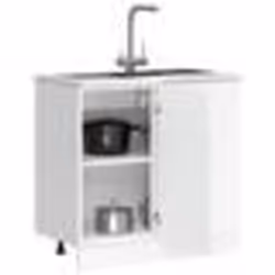 vidaXL Armoire de cuisine Kalmar blanc brillant bois ingénierie meuble dévier meuble de cuisine avec tiroir 854320