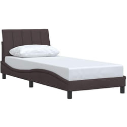 Cadre De Lit Sans Matelas Marron Foncé 90x190 Cm Tissu Vidaxl