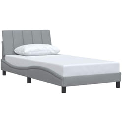 Cadre De Lit Sans Matelas Gris Clair 100x200 Cm Tissu Vidaxl