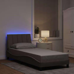 Cadre De Lit Sans Matelas Hanko Taupe 90x190 Cm Tissu Vidaxl
