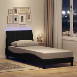 Cadre De Lit Sans Matelas Noir 90x200 Cm Tissu Vidaxl