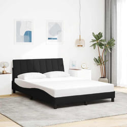 Vidaxl Cadre De Lit Sans Matelas Hanko Noir 140x190 Cm Tissu