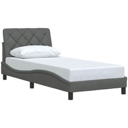 Cadre De Lit Sans Matelas Gris Foncé 80x200 Cm Tissu Vidaxl