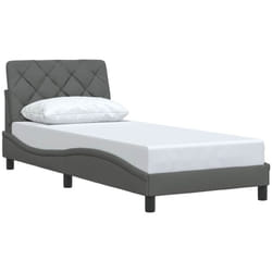 Cadre De Lit Sans Matelas Gris Foncé 90x190 Cm Tissu Vidaxl