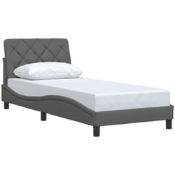 Cadre De Lit Sans Matelas Gris Foncé 90x200 Cm Tissu Vidaxl
