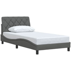 Cadre De Lit Sans Matelas Gris Foncé 100x200 Cm Tissu Vidaxl