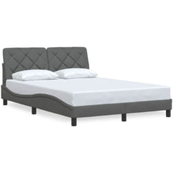 Cadre De Lit Sans Matelas Gris Foncé 120x200 Cm Tissu Vidaxl