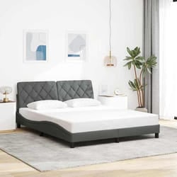 vidaXL Cadre de lit sans matelas gris foncé 160x200 cm tissu 3310609