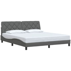 Cadre De Lit Sans Matelas Gris Foncé 180x200 Cm Tissu Vidaxl