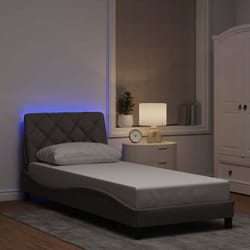 Cadre De Lit Avec Led Sans Matelas Taupe 80x200 Cm Tissu Vidaxl