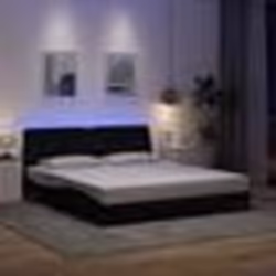 vidaXL Cadre de lit avec LED sans matelas noir 180x200 cm tissu 3310687
