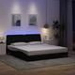 vidaXL Cadre de lit avec LED sans matelas noir 180x200 cm tissu 3310687