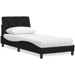 Lit Avec Matelas Noir 90x190 Cm Tissu Vidaxl