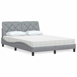 Vidaxl - Lit Avec Matelas Gris Clair 120x200 Cm Tissu