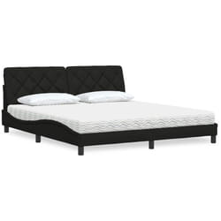 Vidaxl - Lit Avec Matelas Noir 180x200 Cm Tissu