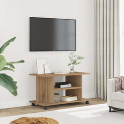 Vidaxl - Meuble tv roulettes chêne artisanal 80x40x45 cm bois ingénierie