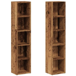 Vidaxl - Armoires à cd 2 pcs vieux bois 21x16x93,5 cm bois d'ingénierie