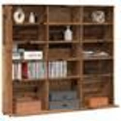 vidaXL Armoire à CD vieux bois 100x23x895 cm bois dingénierie unité de rangement cd armoire de rangement cd meuble de 856000