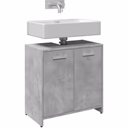 Avec ce meuble de lavabo, tu peux créer un espace de rangement supplémentaire pour ta salle de bain avec une apparence soigné ...