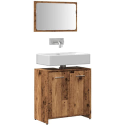 vidaXL Armoire de salle de bain et miroir vieux bois bois d'ingénierie