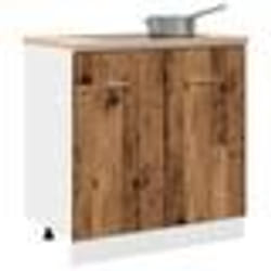 vidaXL Armoire de plancher dévier vieux bois 80x46x815 cm armoire de cuisine meuble de cuisine armoire de rangement de 856077