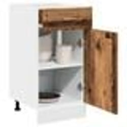 vidaXL Armoire de plancher à tiroir vieux bois 40x46x815 cm armoire de cuisine meuble de cuisine meuble de rangement 856083