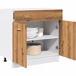 Cette armoire de plancher à tiroirs optimise votre espace de cuisine, offrant un espace de rangement suffisant pour vos effet ...