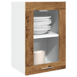 vidaXL Armoire Verre Suspendue - 40x31x60 - Vieux Bois