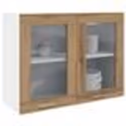 vidaXL Armoire en verre suspendue chêne artisanal bois dingénierie armoire de cuisine armoire de rangement murale 856120