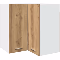 Cette armoire d'angle suspendue optimise l'espace de votre cuisine en offrant un grand espace de rangement pour vos effets pe ...
