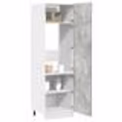 vidaXL Armoire de réfrigérateur Gris béton 60x57x207 cm Aggloméré armoire de cuisine armoire de rangement de cuisine 856124