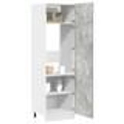vidaXL Armoire de réfrigérateur Gris béton 60x57x207 cm Aggloméré armoire de cuisine armoire de rangement de cuisine 856124